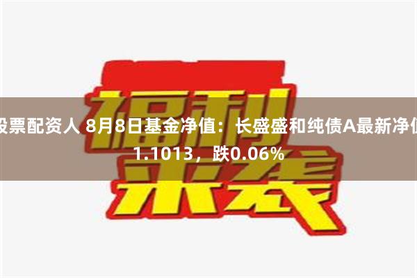 股票配资人 8月8日基金净值：长盛盛和纯债A最新净值1.1013，跌0.06%