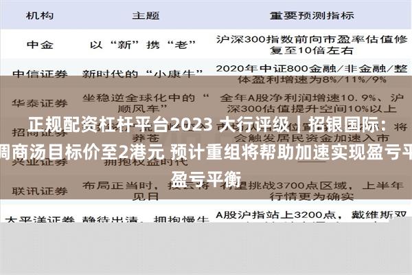 正规配资杠杆平台2023 大行评级｜招银国际：上调商汤目标价至2港元 预计重组将帮助加速实现盈亏平衡