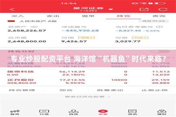 专业炒股配资平台 海洋馆“机器鱼”时代来临？